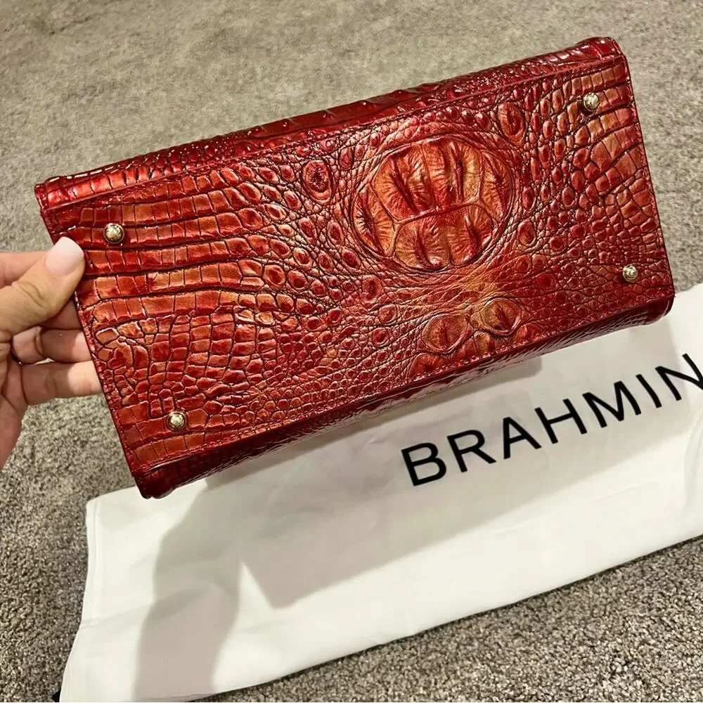 Brahmin Caroline Satchel Red Dragon Melbourne Leather Bag - Picture 11 of 11